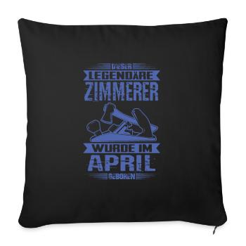 Zimmerer Geburtstag April - Sofakissenbezug 45 x 45 cm - Schwarz - Vorne