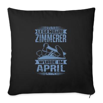 Zimmerer Geburtstag April - Sofakissenbezug 45 x 45 cm - Schwarz - Vorne