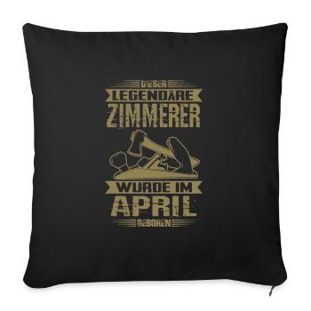 Zimmerer Geburtstag April - Sofakissenbezug 45 x 45 cm - Schwarz - Vorne