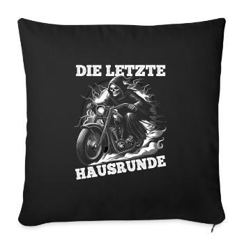 Skeleton Biker The Last House Lap Motorcycle Fan - Sofa pillowcase 17,3'' x 17,3'' (45 x 45 cm) - black - Front