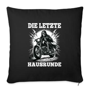 Skeleton Biker The Last House Lap Motorcycle Fan - Sofa pillowcase 17,3'' x 17,3'' (45 x 45 cm) - black - Front