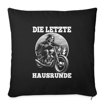 Skeleton Biker The Last House Lap Motorcycle Fan - Sofa pillowcase 17,3'' x 17,3'' (45 x 45 cm) - black - Front