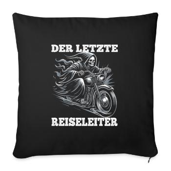 Skeleton Biker The Last Tour Guide Motorcycle Fan - Sofa pillowcase 17,3'' x 17,3'' (45 x 45 cm) - black - Front
