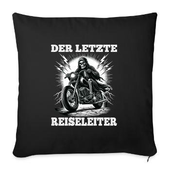 Skeleton Biker The Last Tour Guide Motorcycle Fan - Sofa pillowcase 17,3'' x 17,3'' (45 x 45 cm) - black - Front