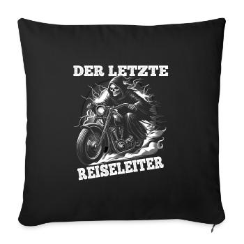 Skeleton Biker The Last Tour Guide Motorcycle Fan - Sofa pillowcase 17,3'' x 17,3'' (45 x 45 cm) - black - Front