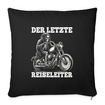 Skeleton Biker The Last Tour Guide Motorcycle Fan - Sofa pillowcase 17,3'' x 17,3'' (45 x 45 cm) - black - Front