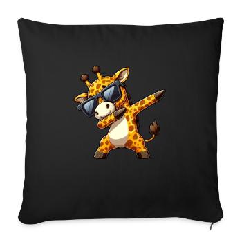 Cool zebra dab: Stylish with sunglasses - Sofa pillowcase 17,3'' x 17,3'' (45 x 45 cm) - black - Front