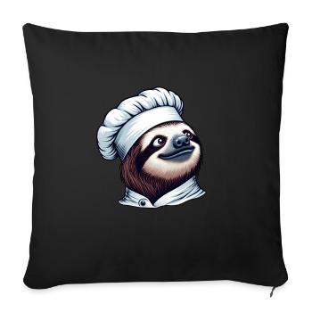 Proud Sloth Chef: Master at the Stove - Sofa pillowcase 17,3'' x 17,3'' (45 x 45 cm) - black - Front