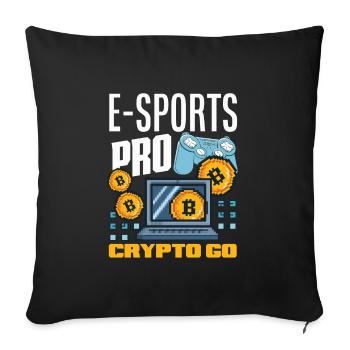 Cryptocurrency Rewards Gaming Blockchain Gamer - Sofa pillowcase 17,3'' x 17,3'' (45 x 45 cm) - black - Front