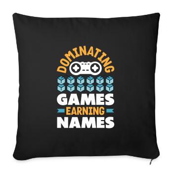 Cryptocurrency Rewards Gaming Blockchain Gamer - Sofa pillowcase 17,3'' x 17,3'' (45 x 45 cm) - black - Front