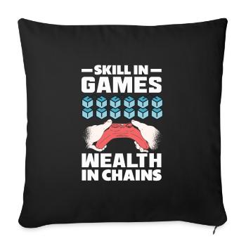 Cryptocurrency Rewards Gaming Blockchain Gamer - Sofa pillowcase 17,3'' x 17,3'' (45 x 45 cm) - black - Front