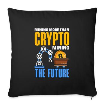 Cryptocurrency AI & Crypto Enthusiast Blockchain - Sofa pillowcase 17,3'' x 17,3'' (45 x 45 cm) - black - Front