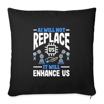 Cryptocurrency AI & Crypto Enthusiast Blockchain - Sofa pillowcase 17,3'' x 17,3'' (45 x 45 cm) - black - Front