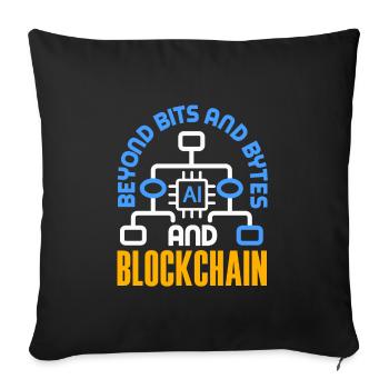 Cryptocurrency AI & Crypto Enthusiast Blockchain - Sofa pillowcase 17,3'' x 17,3'' (45 x 45 cm) - black - Front