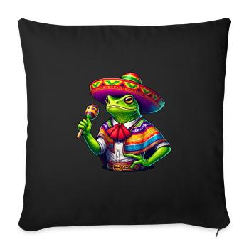 Cinco de Mayo Frog Fiesta - Sofa pillowcase 17,3'' x 17,3'' (45 x 45 cm) - black - Front