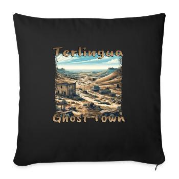 Terlingua, Ville Fantôme, Texas, Désert, Grunge - Housse de coussin décorative 45 x 45 cm - noir - Devant
