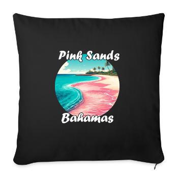 Pink Sands Bahamas at sunset - Sofa pillowcase 17,3'' x 17,3'' (45 x 45 cm) - black - Front