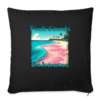 Pink Sands Bahamas Beach Grunge Style - Sofa pillowcase 17,3'' x 17,3'' (45 x 45 cm) - black - Front