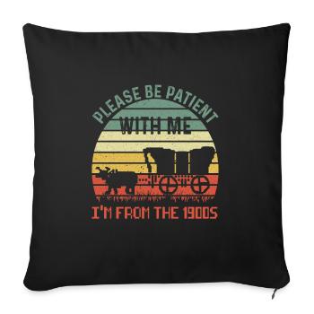 Retro Train 1900s Sunset Vintage Graphic - Sofa pillowcase 17,3'' x 17,3'' (45 x 45 cm) - black - Front