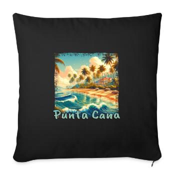 Punta Cana Sunset Palm Beach - Sofa pillowcase 17,3'' x 17,3'' (45 x 45 cm) - black - Front