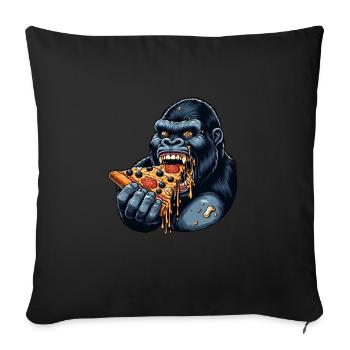 Gorilla Pizza Lover Funny Design - Sofa pillowcase 17,3'' x 17,3'' (45 x 45 cm) - black - Front