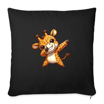 Style de tamponnage de girafe cool - Housse de coussin décorative 45 x 45 cm - noir - Devant