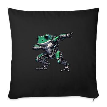 Cool Robot Frog Dabbing Mech Cyborg - Sofa pillowcase 17,3'' x 17,3'' (45 x 45 cm) - black - Front