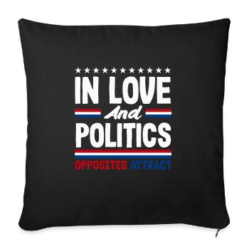 In Love And Politics Unity Patriotic American - Sofa pillowcase 17,3'' x 17,3'' (45 x 45 cm) - black - Front