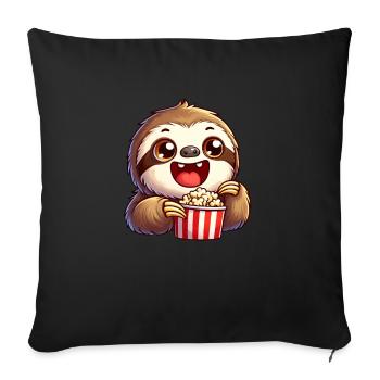 Films de pop-corn paresseux - Housse de coussin décorative 45 x 45 cm - noir - Devant
