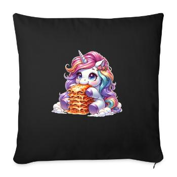 Unicorn Italian Lasagna Magical - Sofa pillowcase 17,3'' x 17,3'' (45 x 45 cm) - black - Front