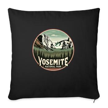Yosemite National Park Vintage Loop - Sofa pillowcase 17,3'' x 17,3'' (45 x 45 cm) - black - Front
