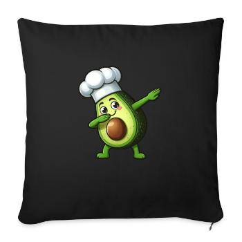 Mignon dessin animé avocat cuisine - Housse de coussin décorative 45 x 45 cm - noir - Devant