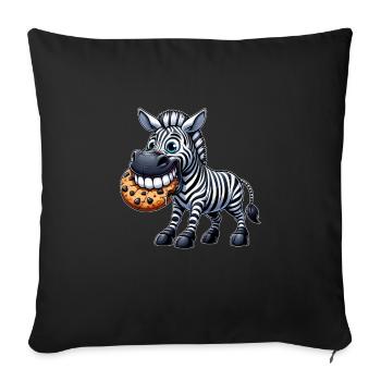Biscuit zèbre dessin animé dents mignonnes - Housse de coussin décorative 45 x 45 cm - noir - Devant