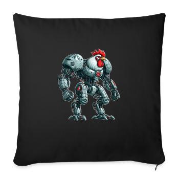 Chicken Rooster Hen Cyborg Robot Mech - Sofa pillowcase 17,3'' x 17,3'' (45 x 45 cm) - black - Front