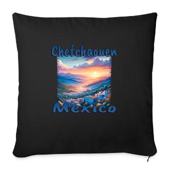 Chefchaouen Mexico Sunset Mountains - Sofa pillowcase 17,3'' x 17,3'' (45 x 45 cm) - black - Front