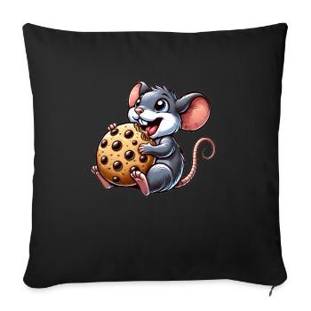 Cute Mouse Cookie Dessert Lover Cookie - Sofa pillowcase 17,3'' x 17,3'' (45 x 45 cm) - black - Front