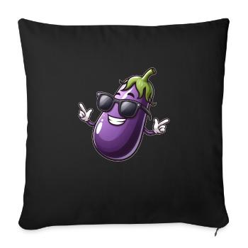 Cool Eggplant Sunglasses Summer Vegetables - Sofa pillowcase 17,3'' x 17,3'' (45 x 45 cm) - black - Front