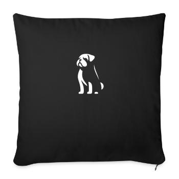 Pug Silhouette Awesome Pet Dog Minimali - Sofa pillowcase 17,3'' x 17,3'' (45 x 45 cm) - black - Front