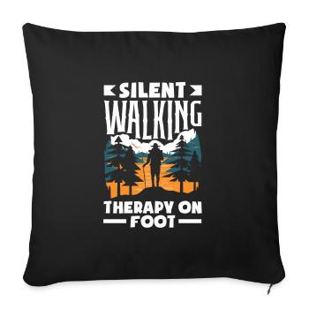 Silent Walking Therapy on Foot Hiking - Sofa pillowcase 17,3'' x 17,3'' (45 x 45 cm) - black - Front