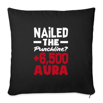Nailed the punchline? +6500 Aura - Sofa pillowcase 17,3'' x 17,3'' (45 x 45 cm) - black - Front