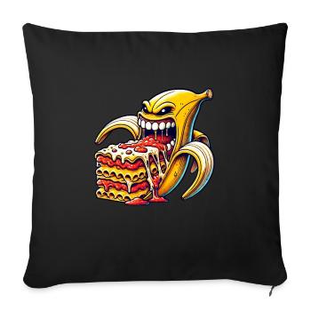 Funny Banana Lasagna Italian - Sofa pillowcase 17,3'' x 17,3'' (45 x 45 cm) - black - Front