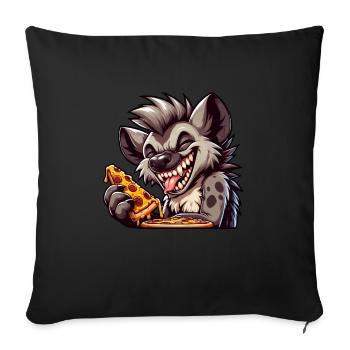 Cool hyena pizza lover fast food design - Sofa pillowcase 17,3'' x 17,3'' (45 x 45 cm) - black - Front