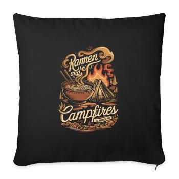 Camping Ramen Lovers - Sofakissenbezug 45 x 45 cm - Schwarz - Vorne