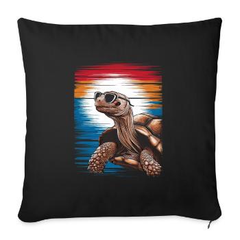 Tortoise Coolest Pet On Earth Retro Sunglasses - Sofa pillowcase 17,3'' x 17,3'' (45 x 45 cm) - black - Front