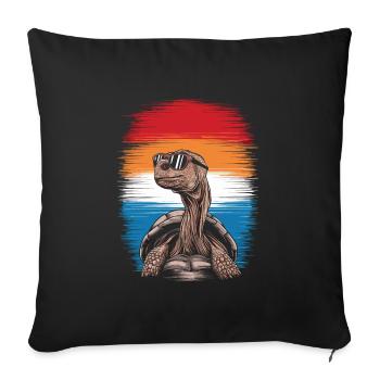 Tortoise Coolest Pet On Earth Retro Sunglasses - Sofa pillowcase 17,3'' x 17,3'' (45 x 45 cm) - black - Front