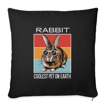 Rabbit Coolest Pet On Earth Retro Sunglasses - Sofa pillowcase 17,3'' x 17,3'' (45 x 45 cm) - black - Front