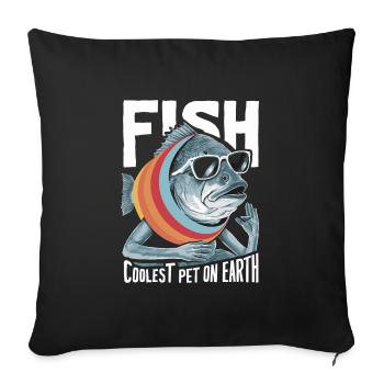 Fish Coolest Pet On Earth Retro Sunglasses Funny - Sofakissenbezug 45 x 45 cm - Schwarz - Vorne