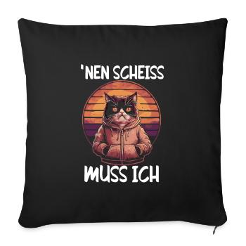Funny cat saying: I have to give a shit - Sofa pillowcase 17,3'' x 17,3'' (45 x 45 cm) - black - Front