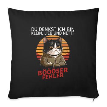You think I'm small, sweet and nice? Fun - Sofa pillowcase 17,3'' x 17,3'' (45 x 45 cm) - black - Front