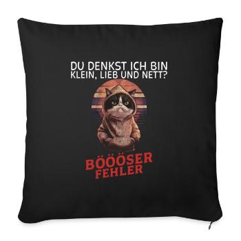 You think I'm small, sweet and nice? Fun - Sofa pillowcase 17,3'' x 17,3'' (45 x 45 cm) - black - Front